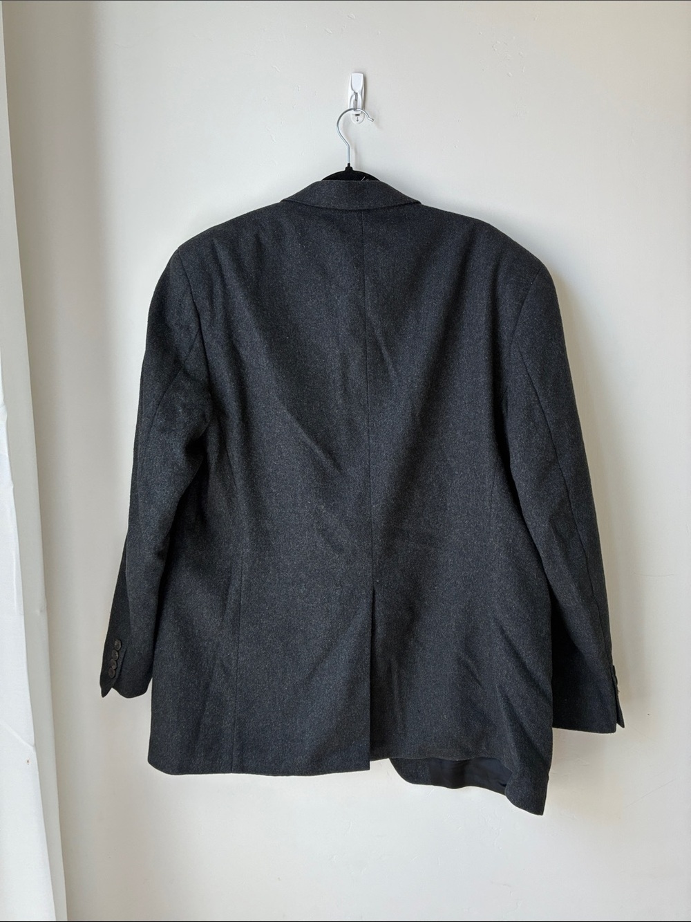 Vintage Lauren Ralph Lauren grey camel wool blazer three button front 46 Tall - Picture 5 of 5